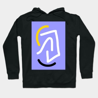 Abstract Cubist Shape | Lavender, yellow, white and black Hoodie